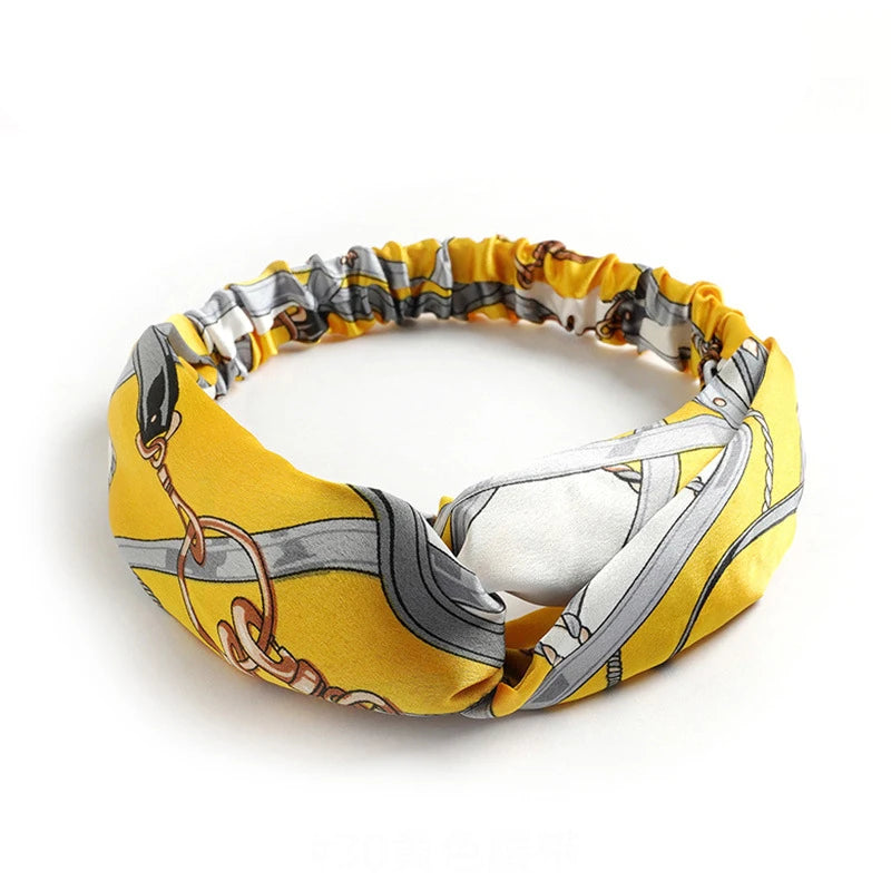 Boho Crown: Vintage Cross Turban Headband with Rhinestone Detail