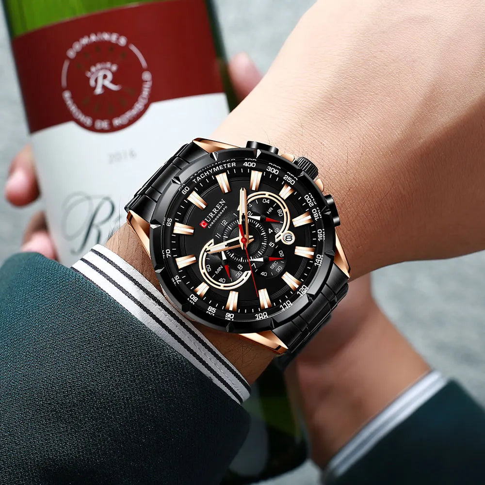 Steelmaster Chrono: Stainless Steel Chronograph Sports Watch for Men