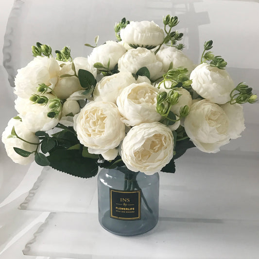 Blush Bloom: Rose Pink Peony Silk Bouquet