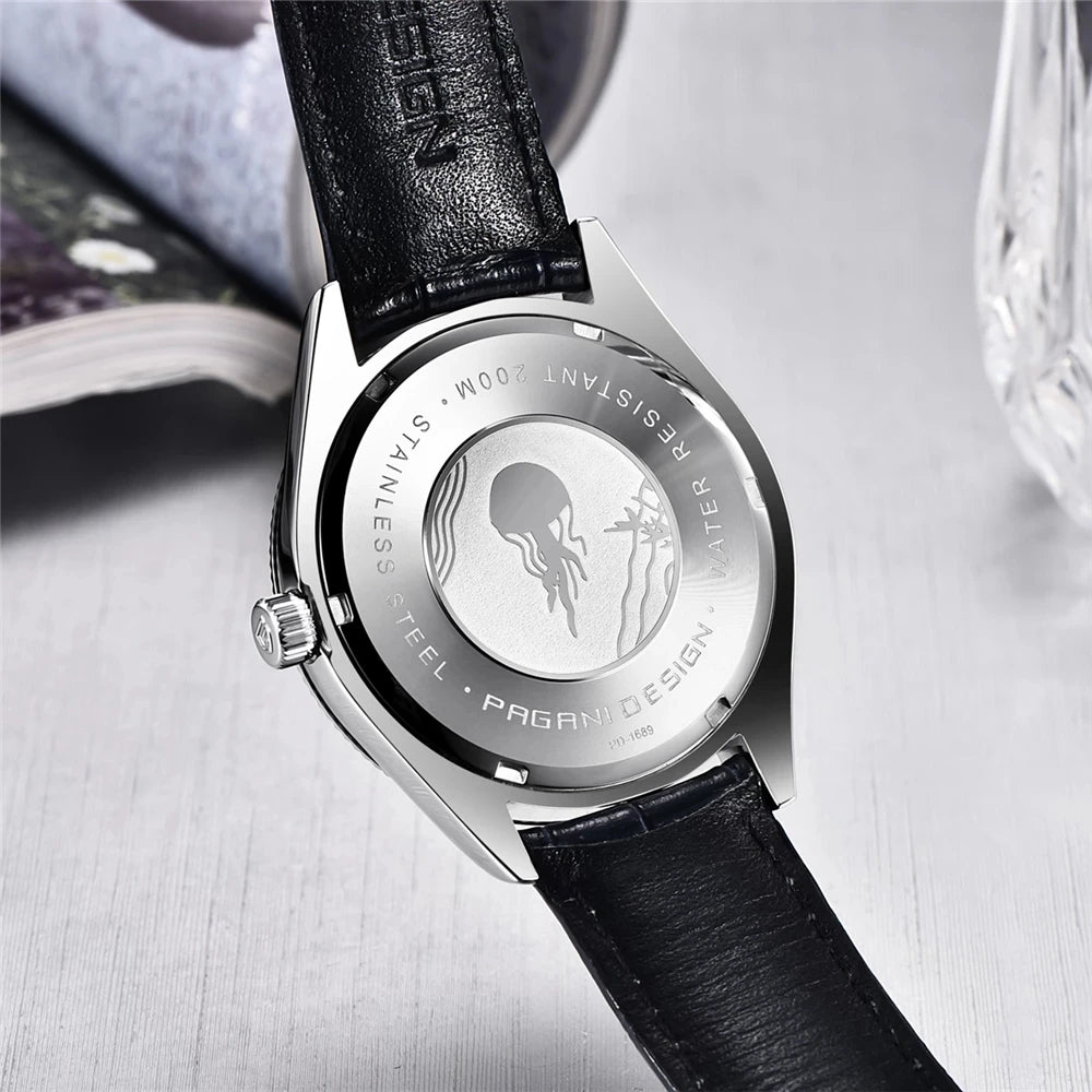 AquaDepth 200: Sapphire Diver Quartz Watch for Men