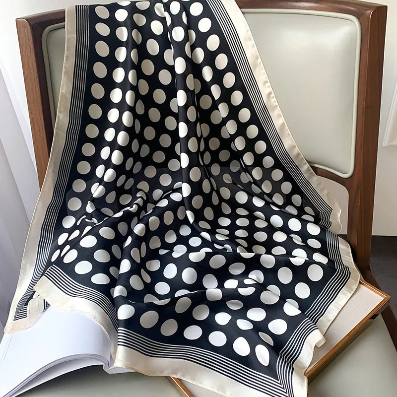 Silken Mark: Printed Satin Silk Square Scarf for Women