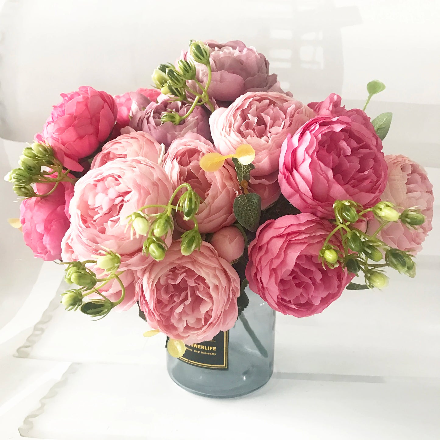 Blush Bloom: Rose Pink Peony Silk Bouquet