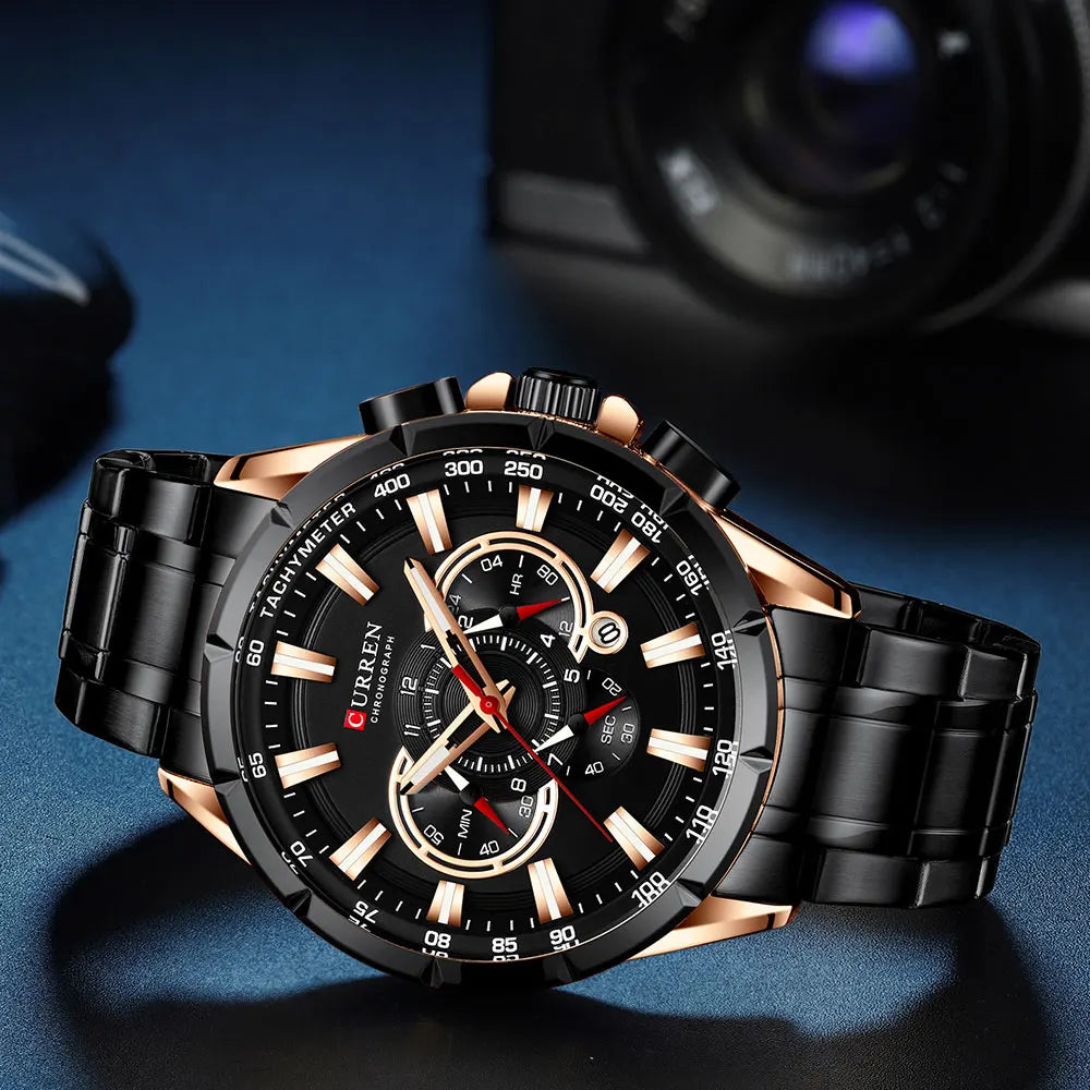 Steelmaster Chrono: Stainless Steel Chronograph Sports Watch for Men