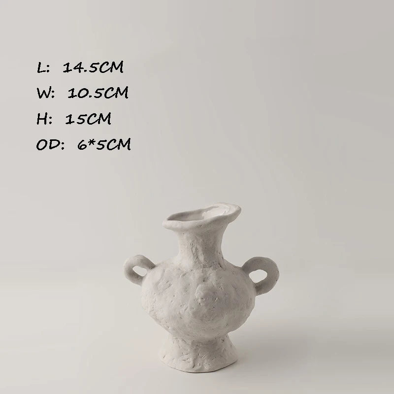 Ceramic White Vases Hydroponics Scandinavian style Simple Flower Pot Table Accessories Bathroom Aesthetic Room Decor Decoration