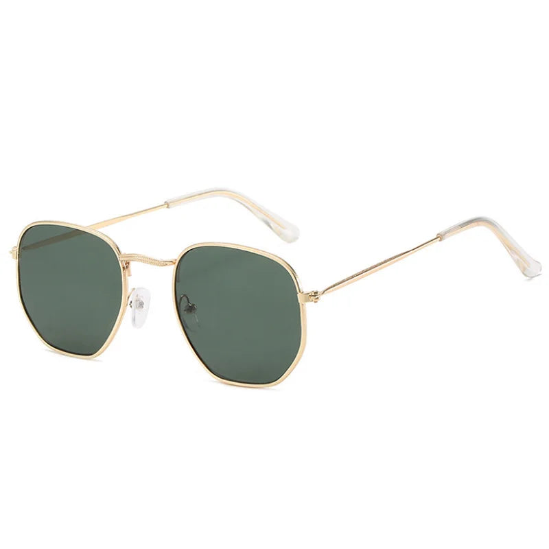 Midnight Frame: Retro Square Metal Sunglasses
