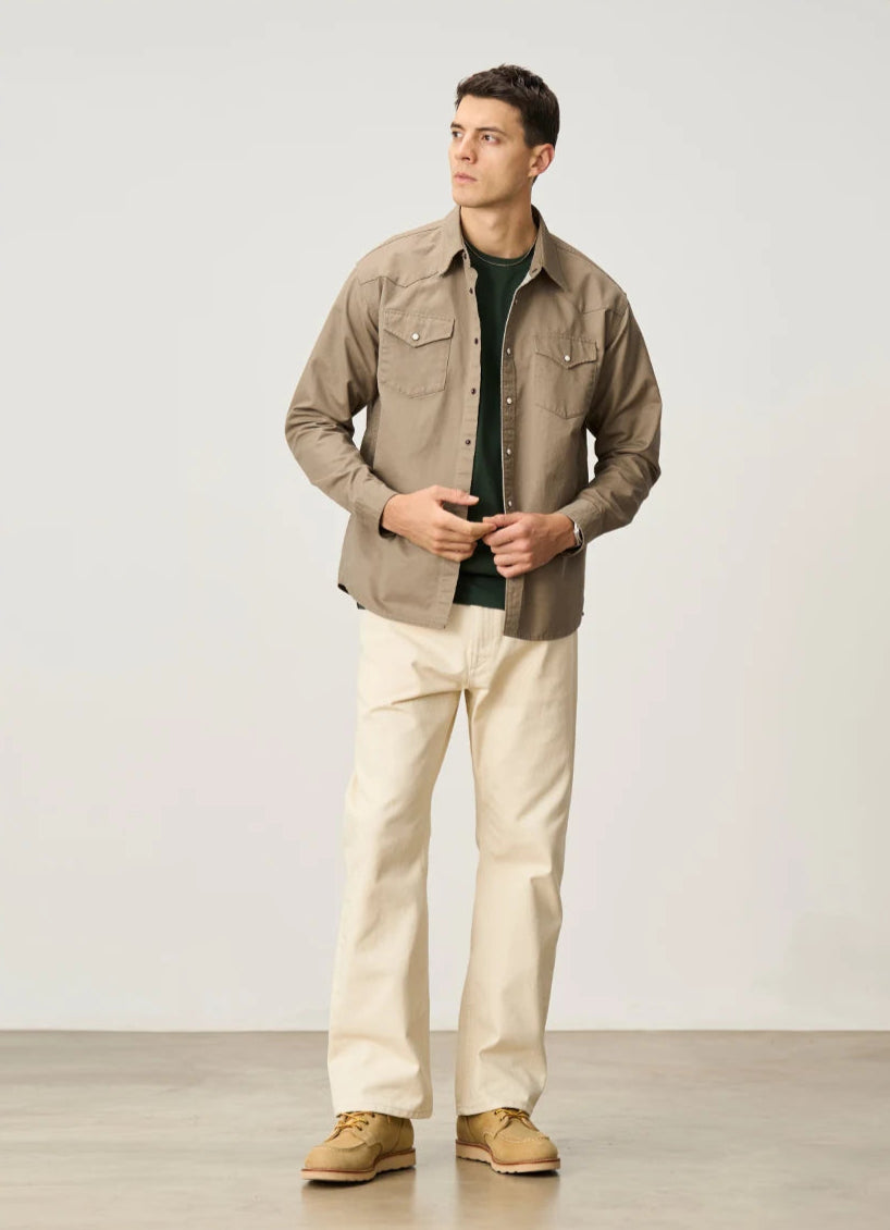 Men's Oversized Western-Style Shirt – Washed Fabric, Rugged Appeal