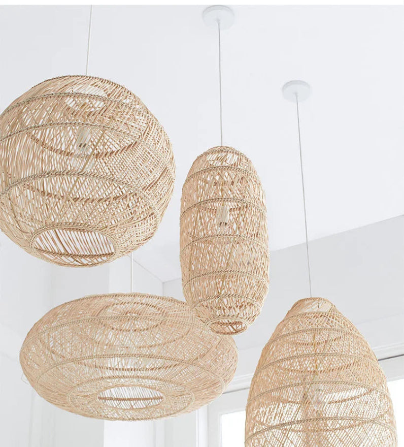 Glow Nest: Handwoven Rattan Pendant Lamp