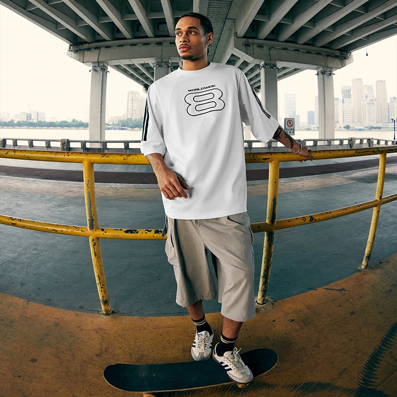 Men's Paneled Embroidered Tech T-Shirt – Built for Movement, Styled for the Street