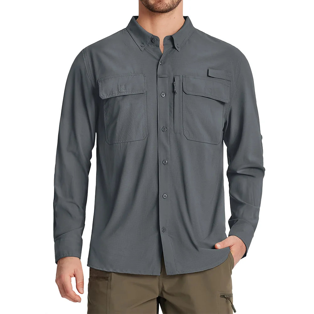 Men's Long Sleeve Quick-Dry Shirt – UPF 50+ Sun Protection & Outdoor Performance