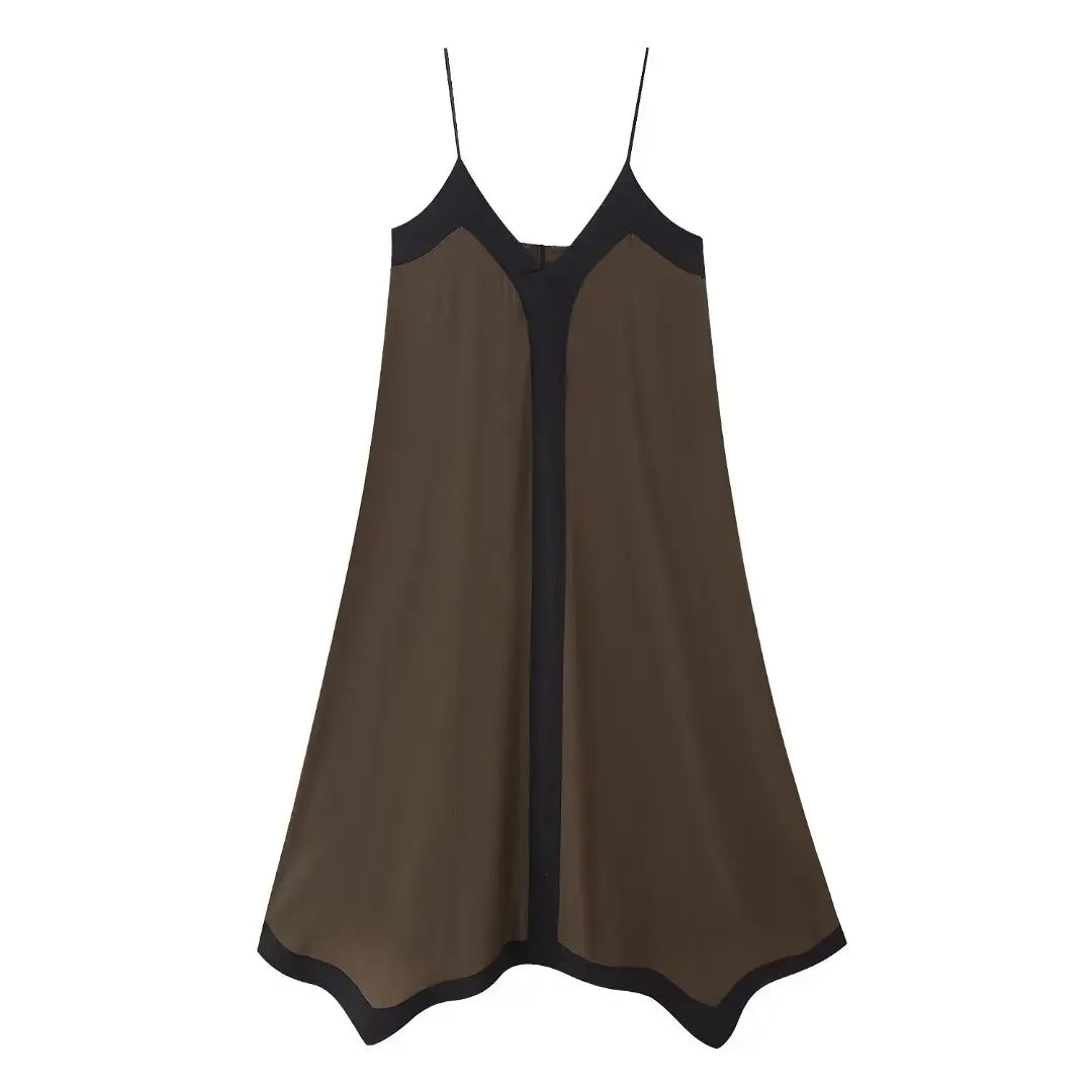 Camisole Dress Summer Sexy – Women's V-Neck Lace-Up Midi Dress