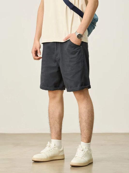 Men's Oversized Cargo Denim Shorts – 10.5oz Washed Cotton, Built for Summer Utility