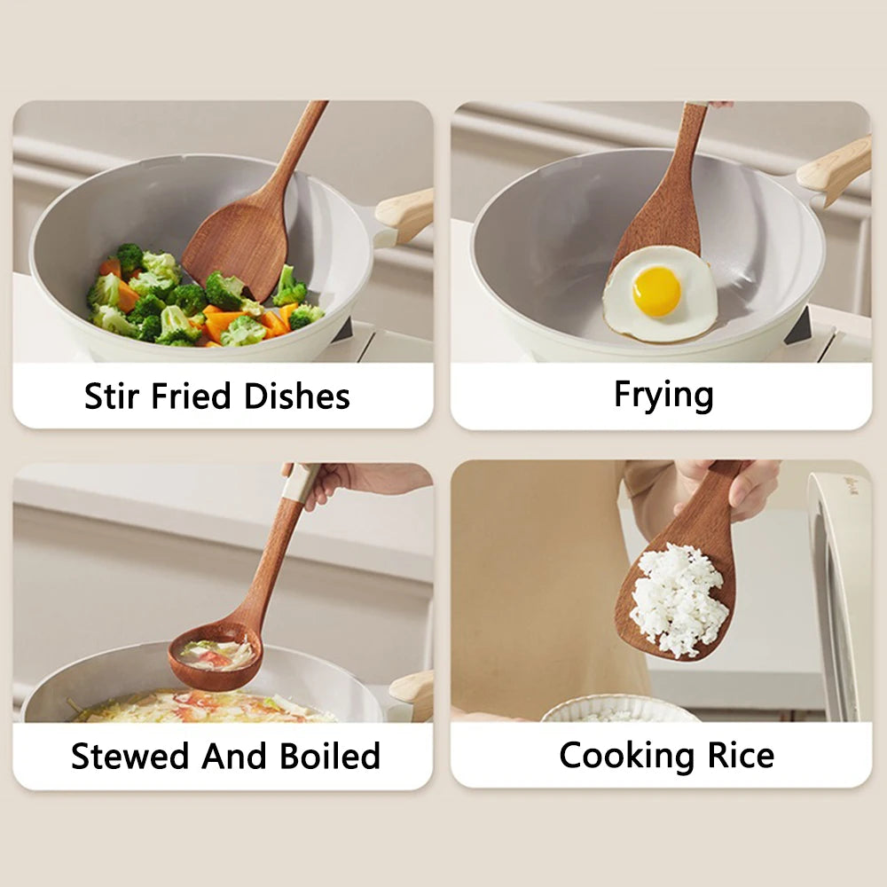 COOKER KING Ebony Wood Spatula Non Stick Pan Special Stir Fry Spatula Heat-Resistant Spatula Rice Soup Spoon Cooking Utensils