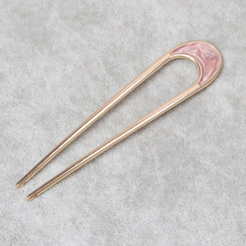 Lunar Pin: U-Shaped Pearl Hair Stick for Elegant Styling