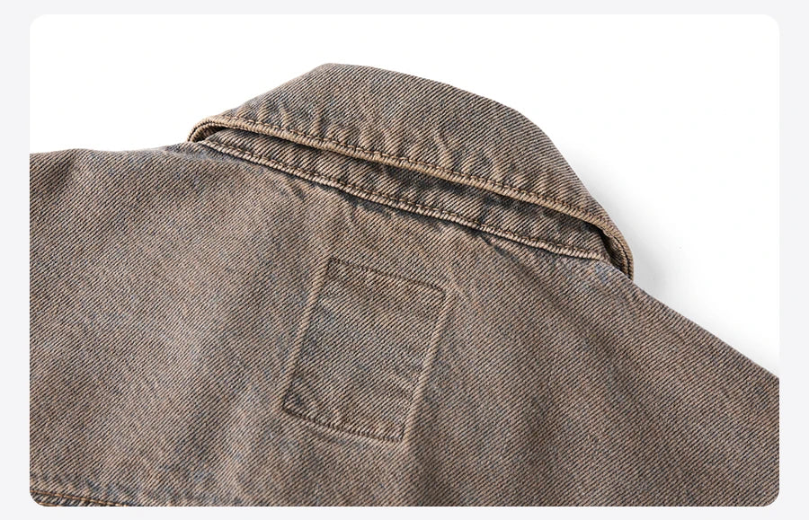 Men's Oversized Vintage Denim Jacket – 12.5oz Cotton for Cool-Season Style