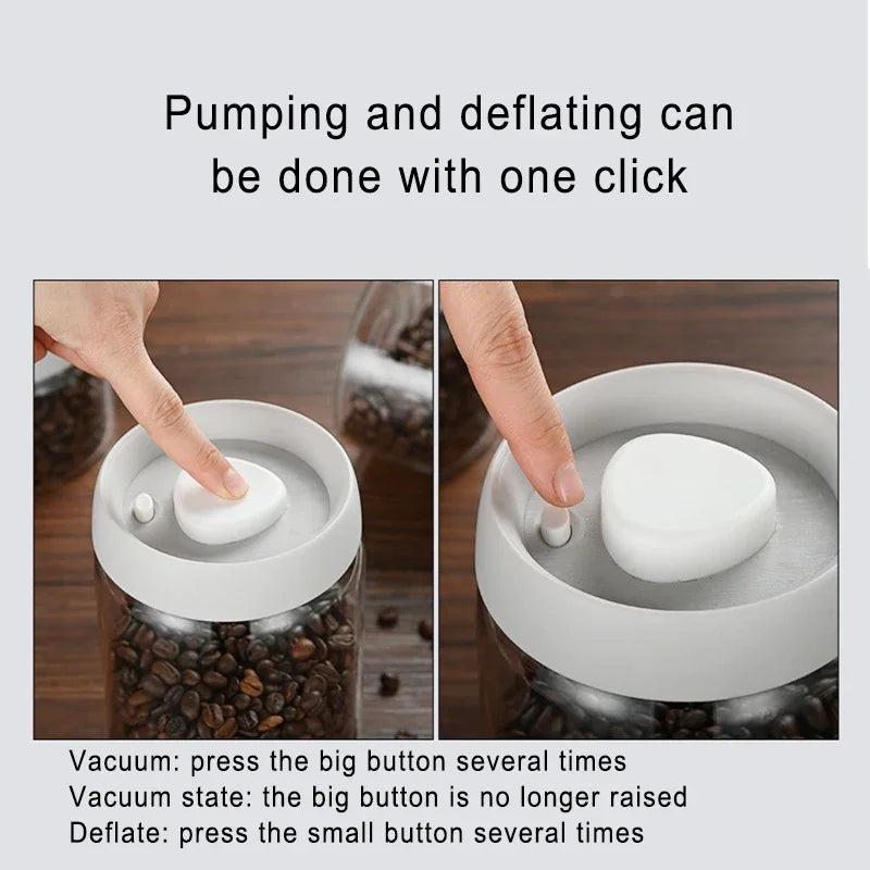 Press-Type Coffee Vacuum Storage Jar