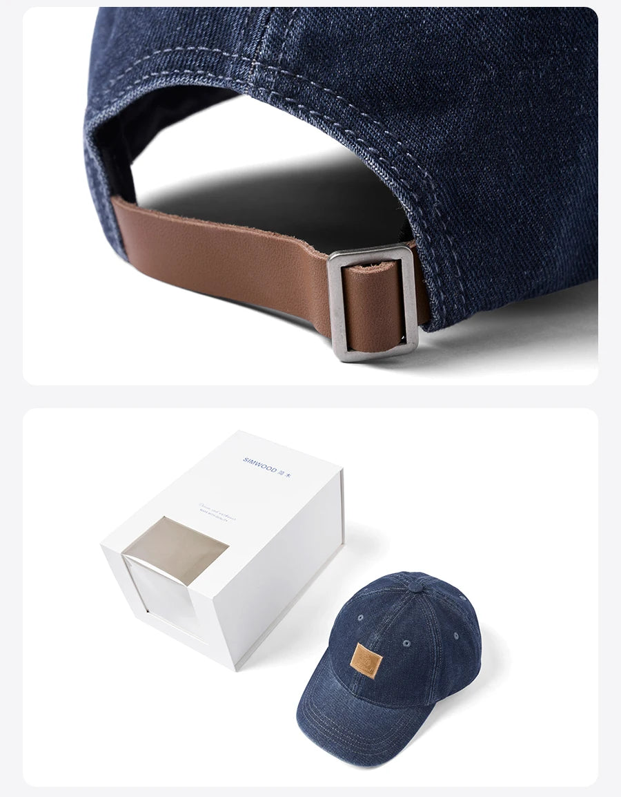 Indigo Curve: Vintage Denim Baseball Cap