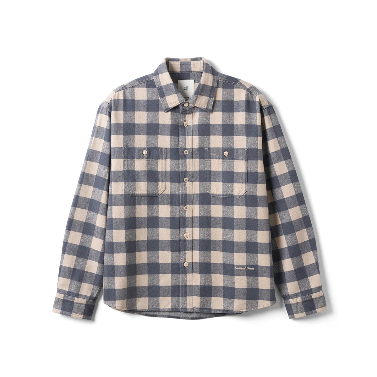 Men's Super Loose Plaid Shirt – 8oz Washed Fabric, Easy Vintage Style