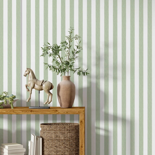 Green Stripe Geometric Wallpaper