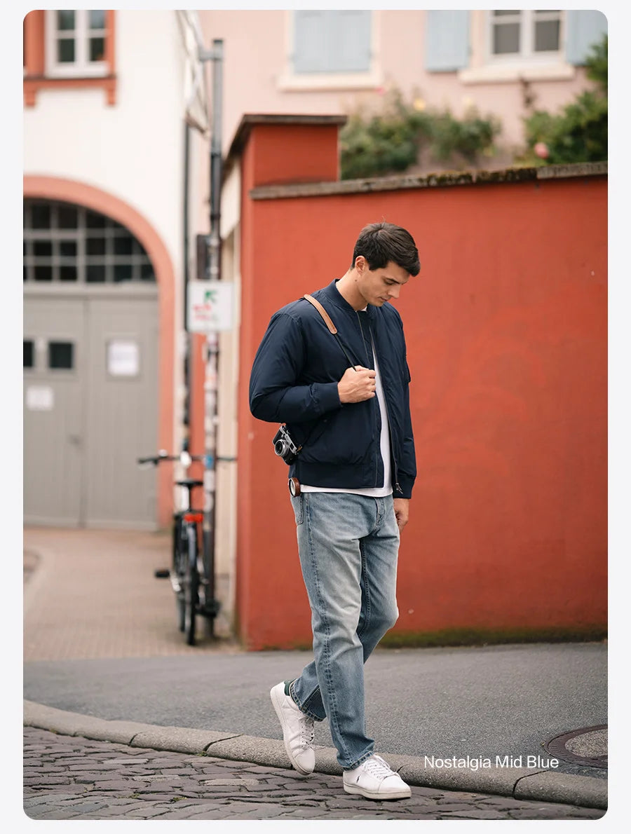 SIMWOOD 2025 Spring New loose Straight 13.5oz Fabric Washed Vintage Jeans Men Classical Plus Size Denim Trousers