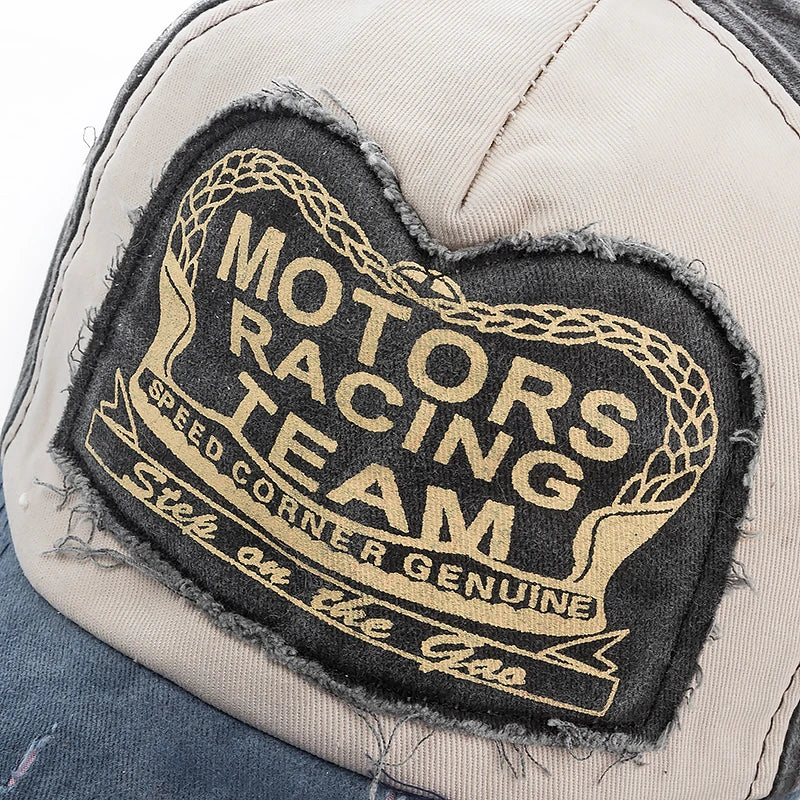 2025 High Quality Washed Cotton Damage Baseball Cap Motor Snapback Hat Hip Hop Dad Hats For Men Women Grinding Multicolor Bone