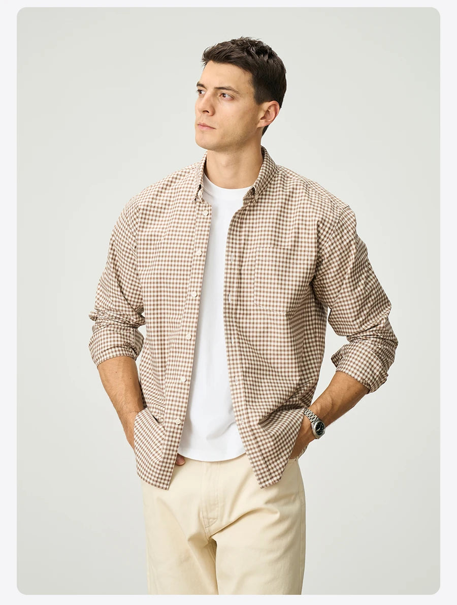 Men's Oversized Plaid Cotton Shirt – Soft Finish, Everyday Edge