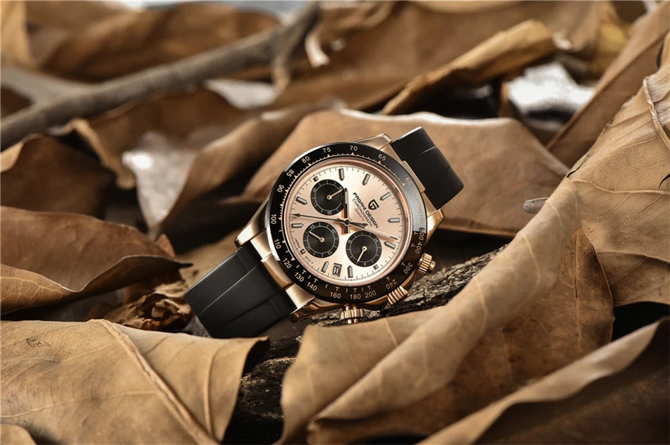 Sapphire Chrono: 40mm Stainless Steel Quartz Sports Watch