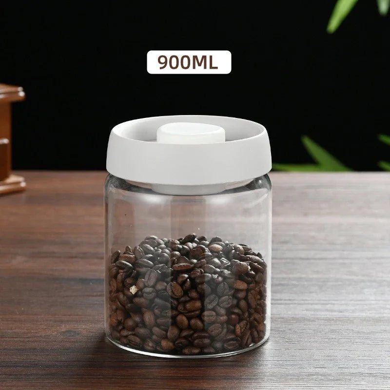 Press-Type Coffee Vacuum Storage Jar