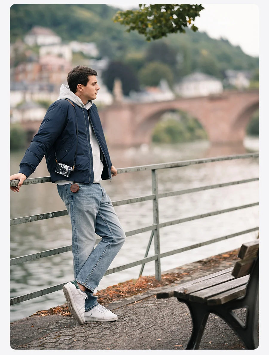 SIMWOOD 2025 Spring New loose Straight 13.5oz Fabric Washed Vintage Jeans Men Classical Plus Size Denim Trousers