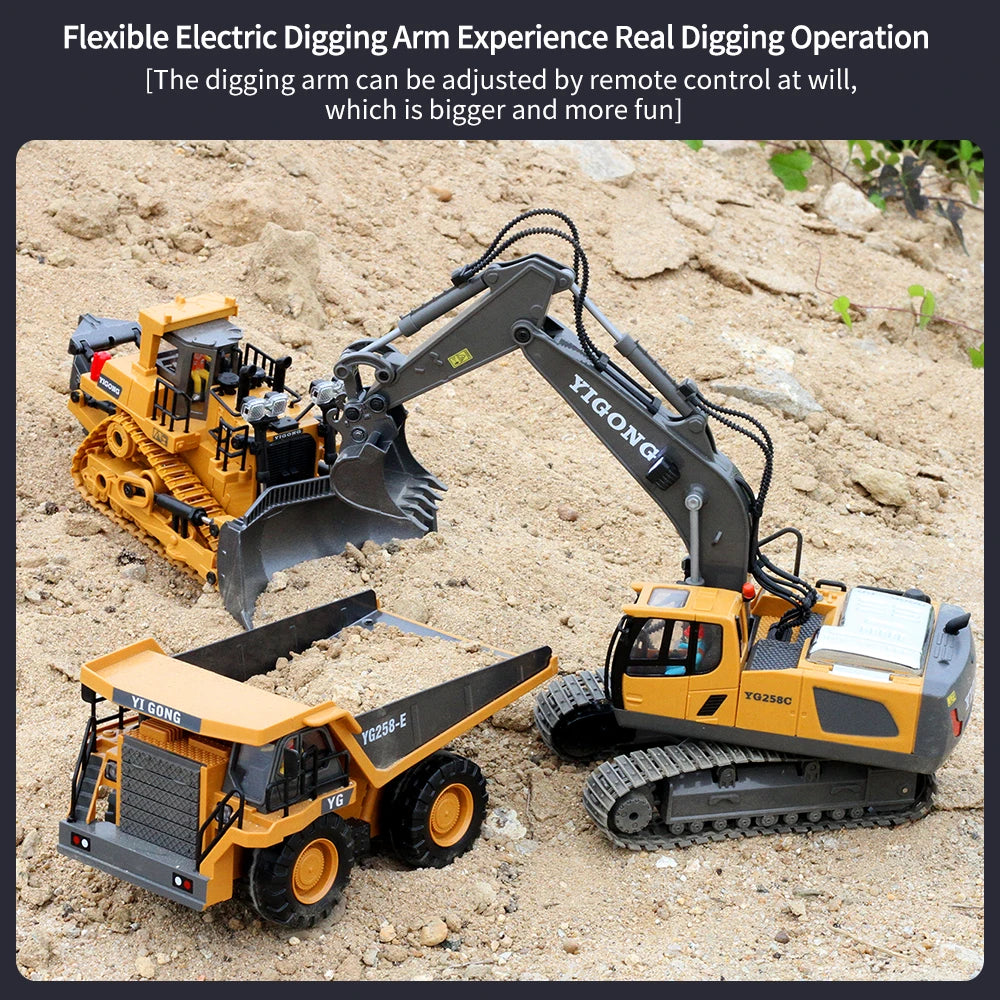 Digger Pro 1:20: 10-Channel RC Excavator (Ages 6–12)