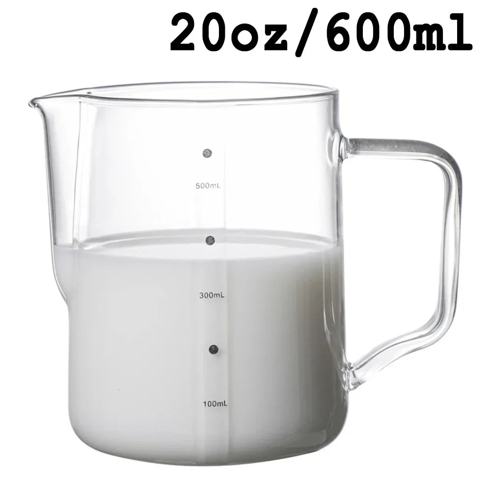 Glass Milk Frother Pitcher (350ml / 600ml)