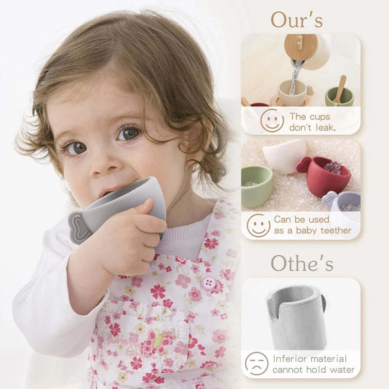 Little Tea Atelier: Montessori Wooden Tea Set with BPA-Free Silicone (Ages 3–6)