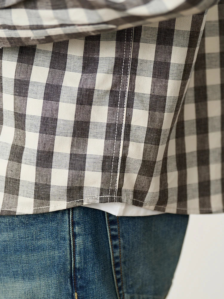 Men's Oversized Plaid Linen-Cotton Shirt – Lightweight Comfort With Classic Style