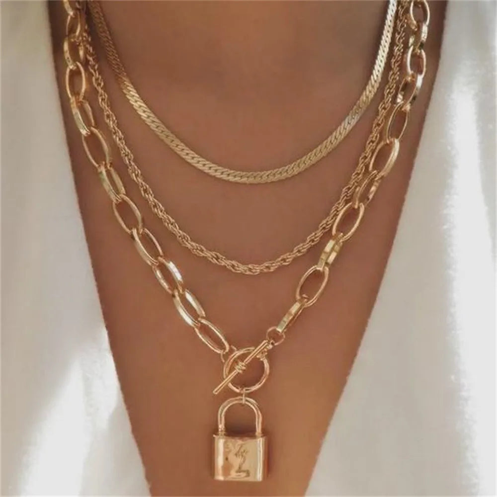 Gilded Rebel: Vintage Punk Coin Pendant Necklace