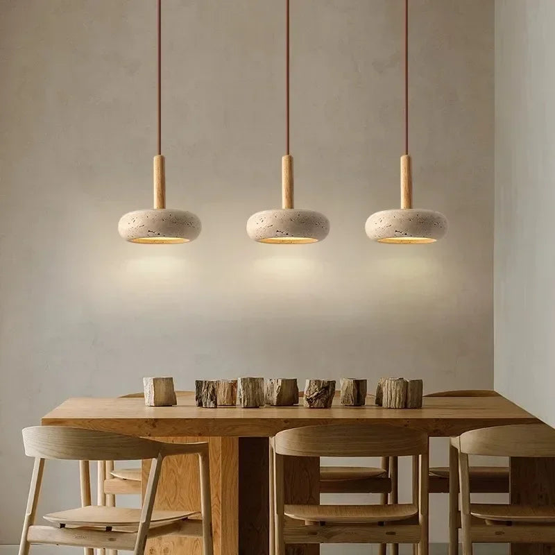 Stone Glow: Travertine Pendant Lamp