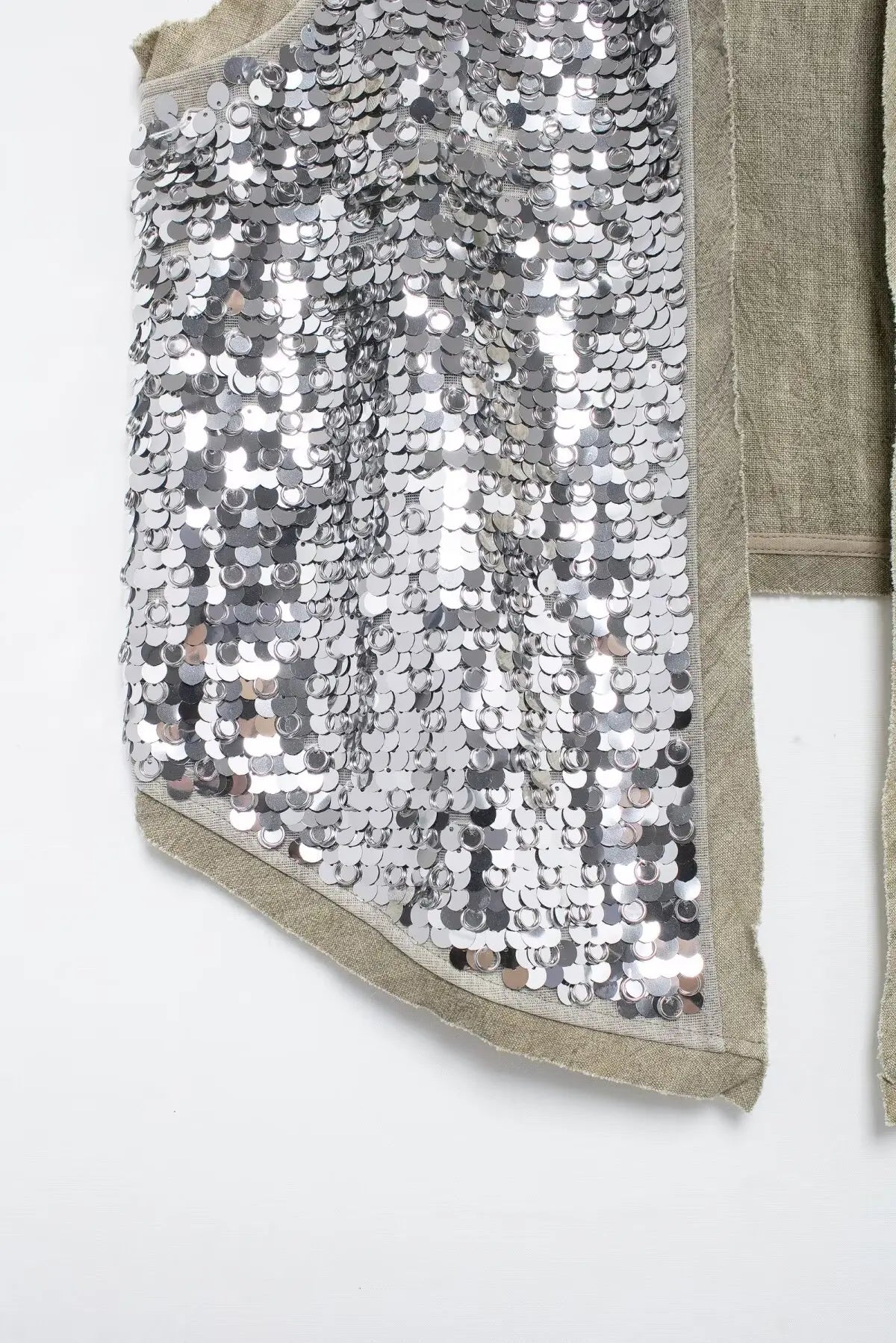 Women's Glitter Sequin Open Vest – Tailored Sparkle for Autumn Nights