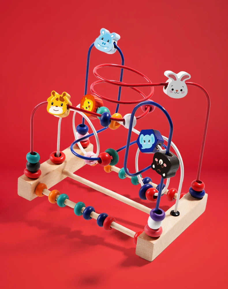 Bead Maze Orchard: Wooden Counting & Shapes Roller-Coaster (18m–4Y)