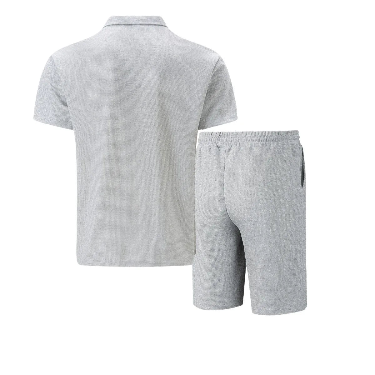 Men’s Waffle Zip-Up Set – Two-Piece, One Statement