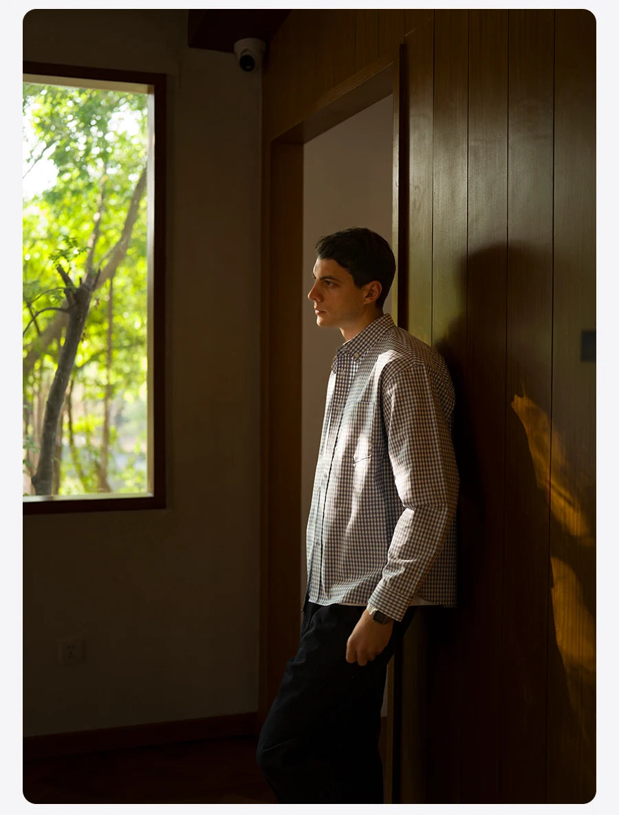 Men's Oversized Plaid Cotton Shirt – Soft Finish, Everyday Edge