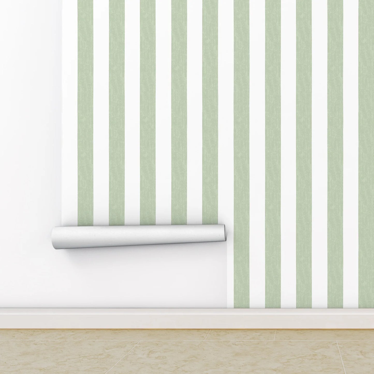 Green Stripe Geometric Wallpaper