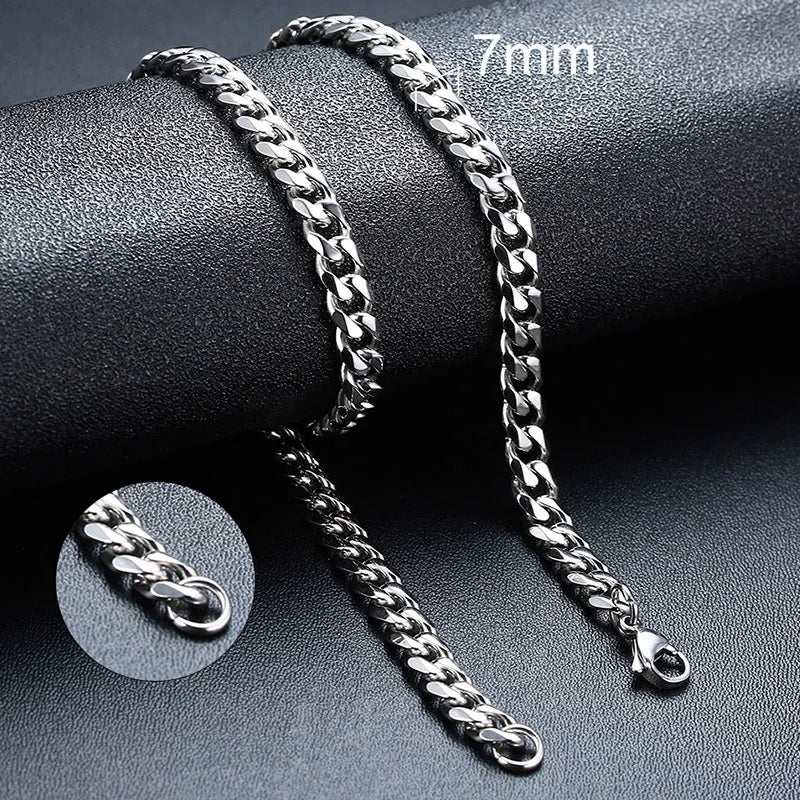 Vnox Cuban Link Chain Necklace – Waterproof Stainless Steel Unisex Jewelry