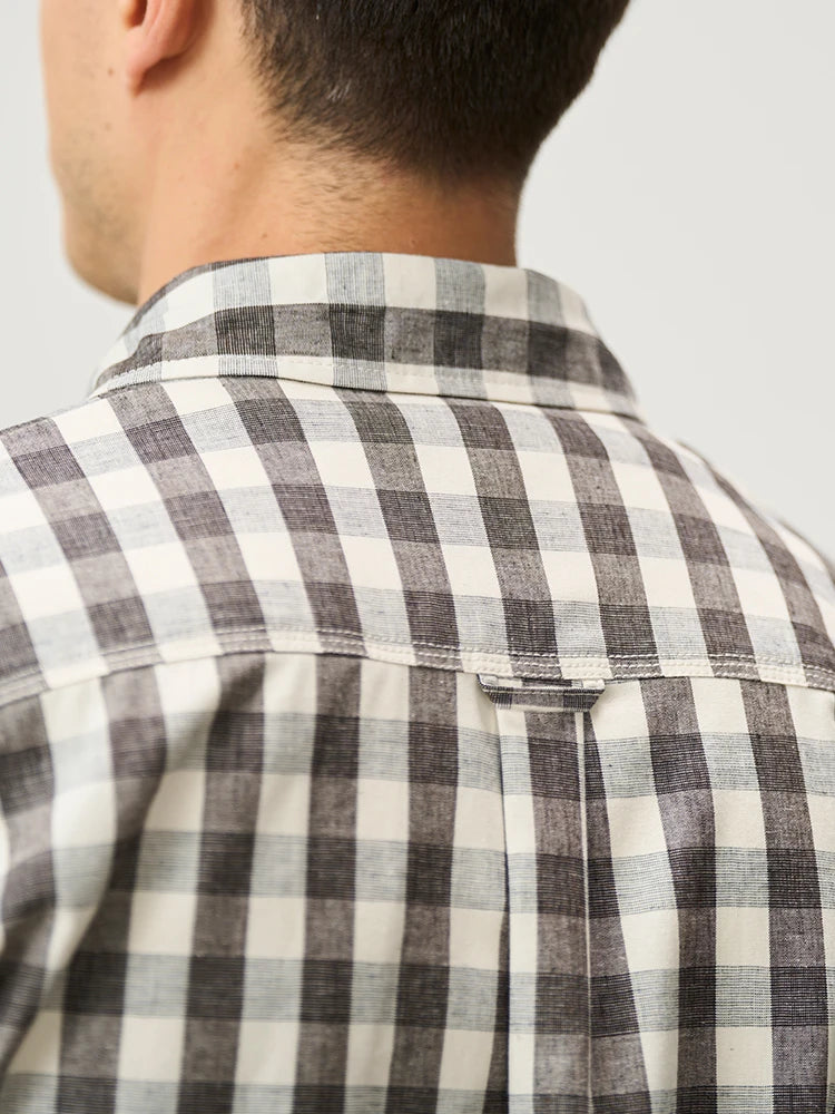 Men's Oversized Plaid Linen-Cotton Shirt – Lightweight Comfort With Classic Style