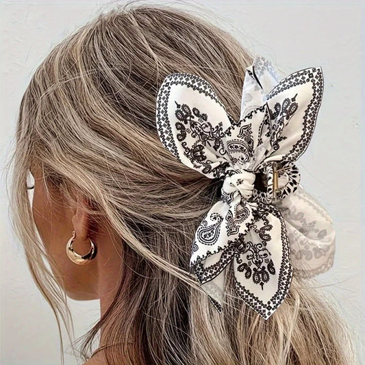 Elegant Retro Double - sided Cashew Flower Love Bow Hair Clip, Suitable for Women, a Good Choice for Birthdays and Festivals.