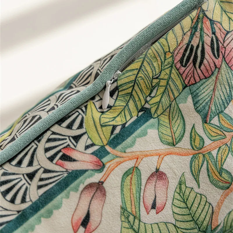 Vintage Floral Velvet Throw Pillow Covers Home Art Deco Pillowcase Square Pillow Case Cushion Cover for Bed Sofa Living Room Car