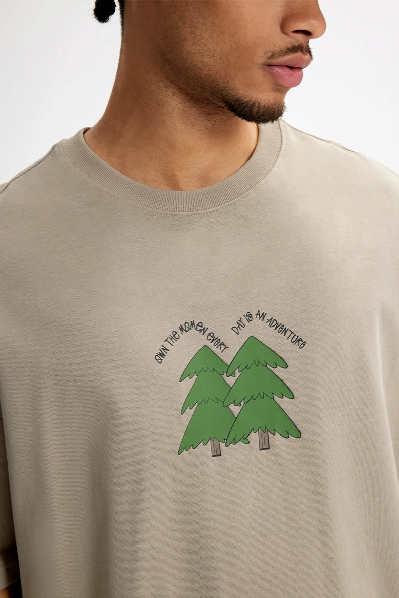 Men's Oversized Puff Print Cotton T-Shirt – Heavyweight, Pure Comfort