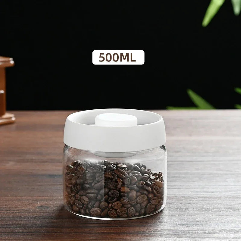Press-Type Coffee Vacuum Storage Jar