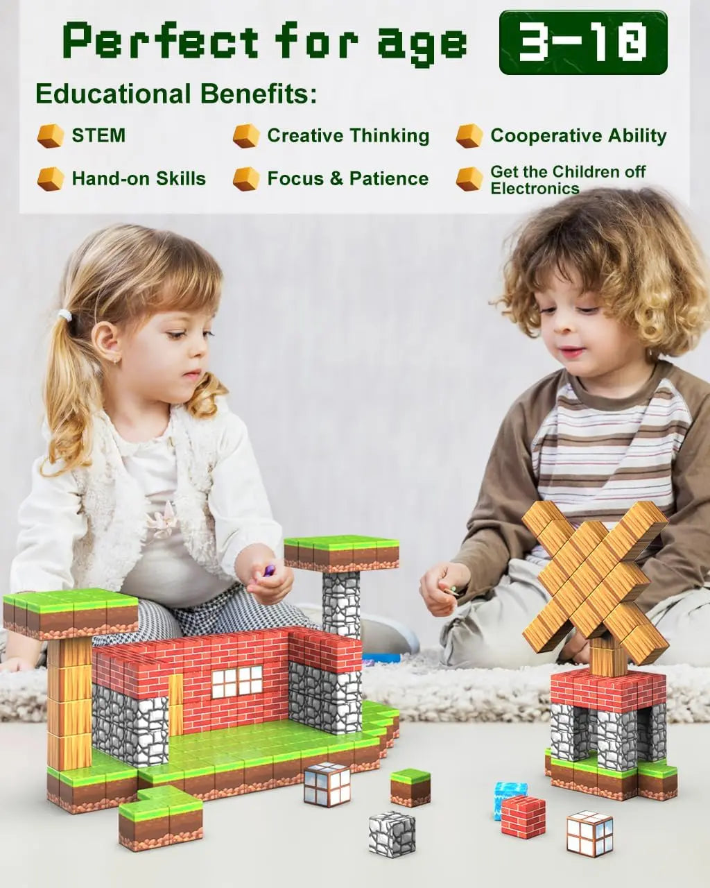 Magnet World Builder: 100-Piece Magnetic Blocks Set (Ages 4–12)