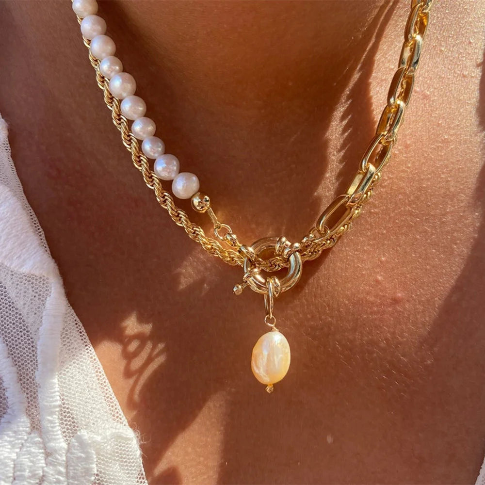 Gilded Rebel: Vintage Punk Coin Pendant Necklace