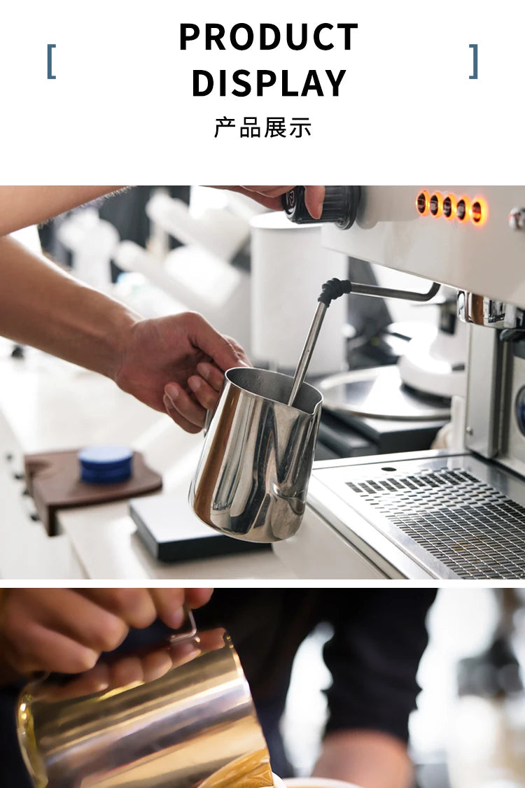 Milk Frother Jug Stainless Steel Container 100ML 350ML 600ML Frothing Pitcher Coffee Cups Latte Barista Espresso Maker Accessory