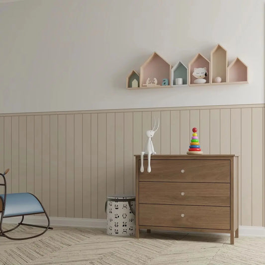 Beige Wall Panel Wallpaper