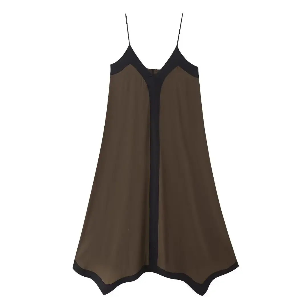 Camisole Dress Summer Sexy – Women's V-Neck Lace-Up Midi Dress